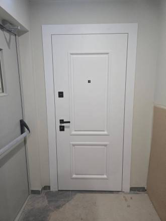 Входная дверь в квартиру со скрытыми петлями и порошковым напылением Муар 9003