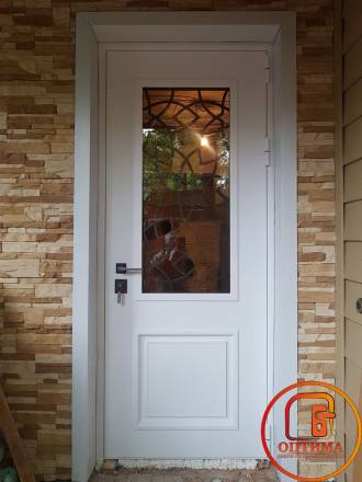 Термодверь со стеклом и решеткой