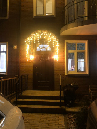 Уличная дверь в праздничном украшении