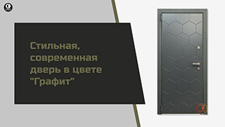 Стильная, современная дверь в цвете "Графит" М-9 — Входная дверь с интегрированным порогом из нержавеющей стали. Модель "М-9" — фото