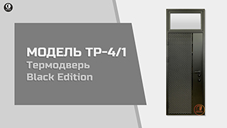 Входная морозостойкая дверь с 3D панелями ТР-4 — Термодверь Black Edition. Модель ТР-4/1 — фото